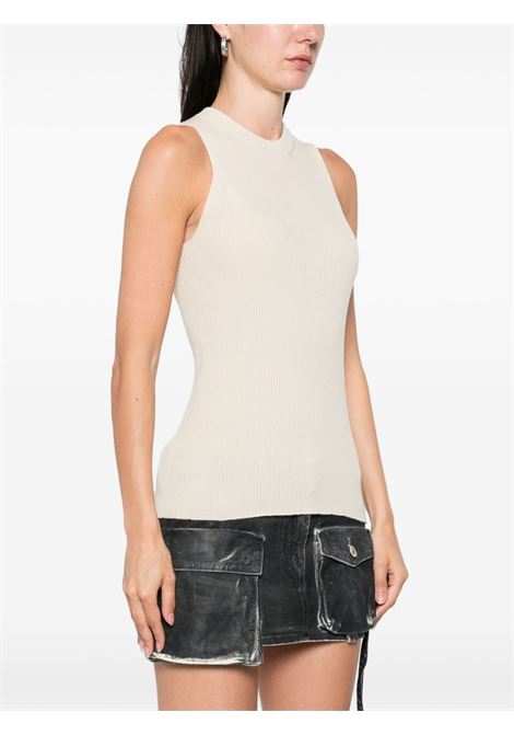 White ribbed sleeveless top Rick owens - women RICK OWENS | RP02E4635RIBM21